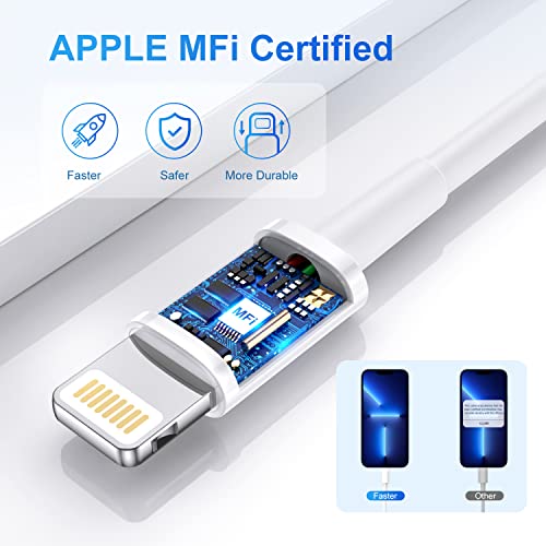 אמיתי 20W USB C לכבל ברק iPhone כבל טעינה מהיר, [3ft 3pack] MFI מוסמך USB-C Apple Power כבל מטען